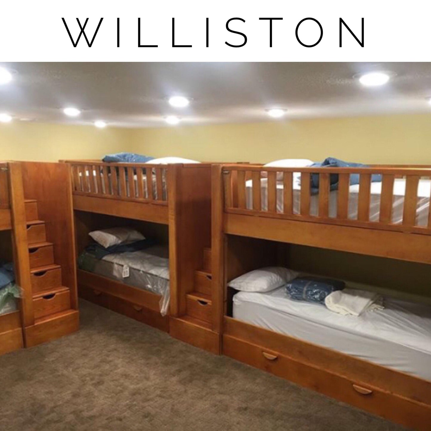 Bespoke Williston Architectural Straight Quad - Twin over Twin Stained Finish