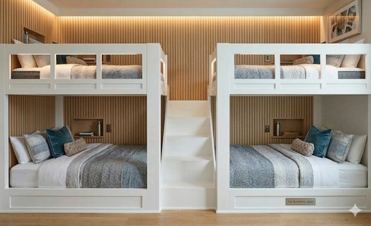 The Blackwell: Bespoke L-Shaped Twin over Twin Quad Bunk Suite