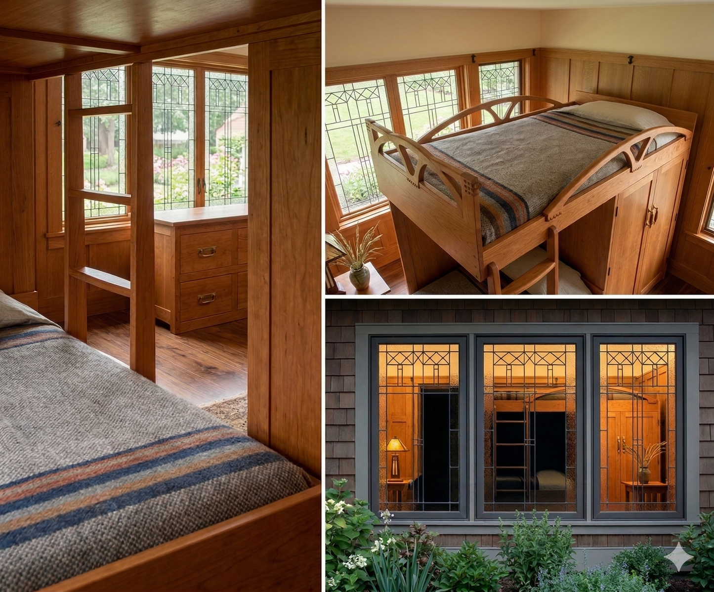 A Modern Architectural Retreat: The High-Capacity Triple-Bunk & Integrated Closet