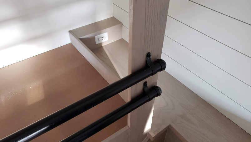 Integrated residential staircase and solid hardwood joinery - high-capacity guest suite