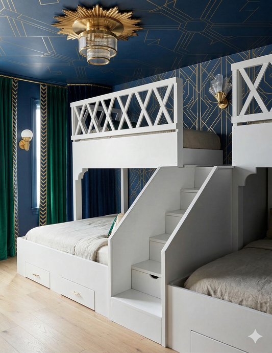 The Stafford Bespoke T-Shape Twin over Queen Quad Bunk Suite - High-Capacity Precision Engineering