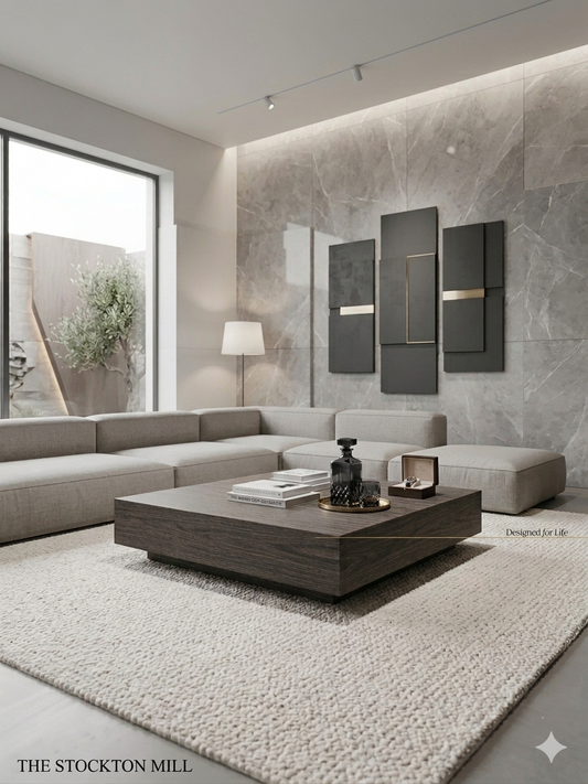 The Stockton Mill Bespoke Floating Coffee Table - Modern Minimalist Walnut - Large