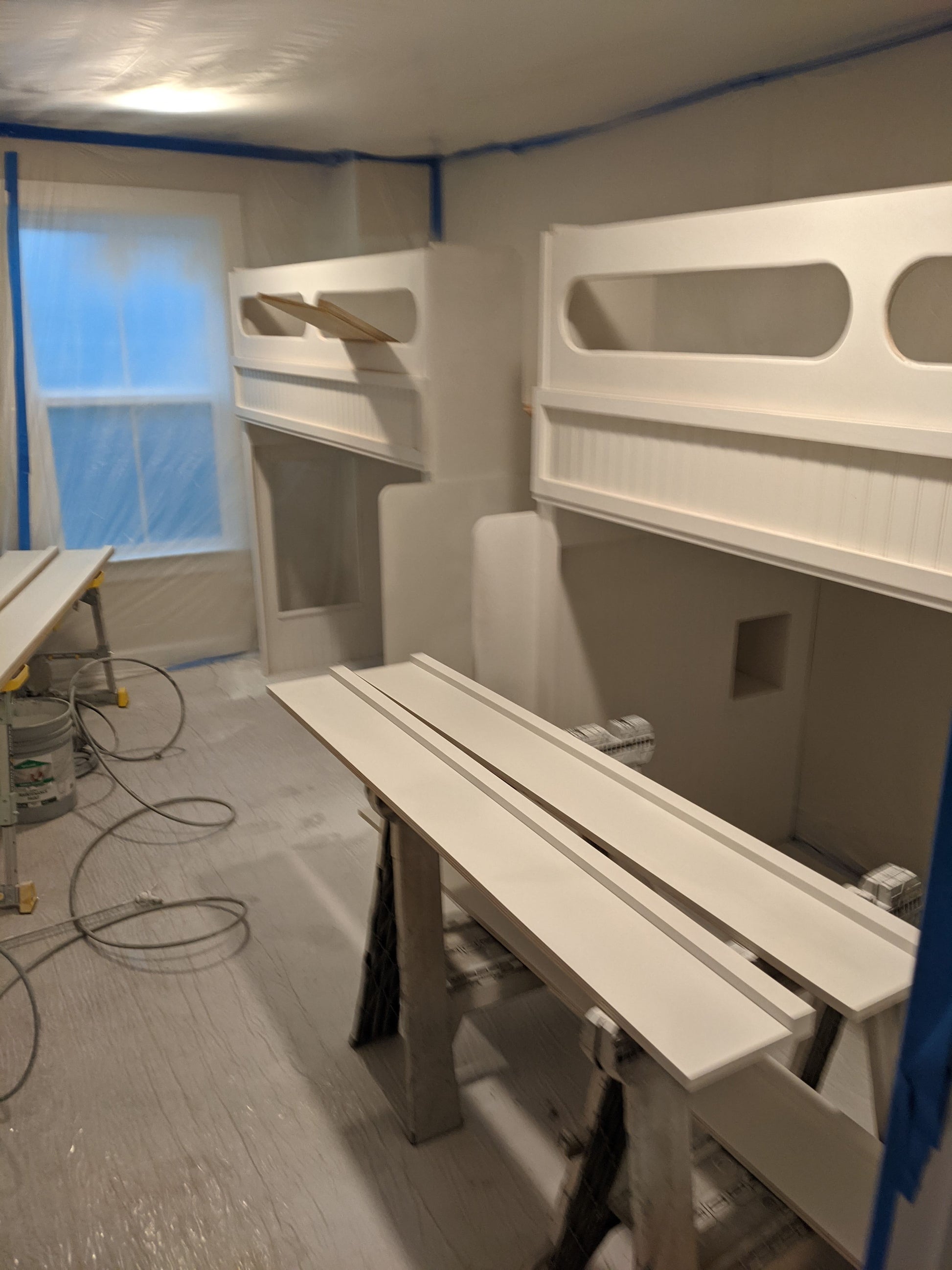 Architectural Quad Bunk Design with Integrated Stairs - Precision-Built Guest Retreat