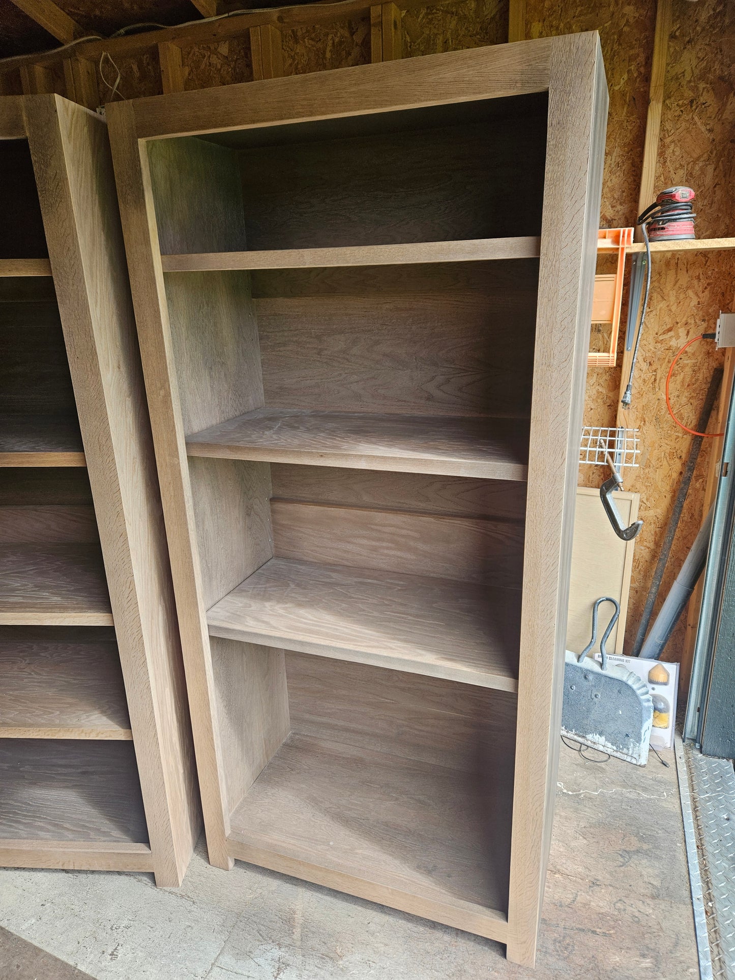 Solid White Oak Modular Library Suite Bespoke Three Piece Bookcase Set