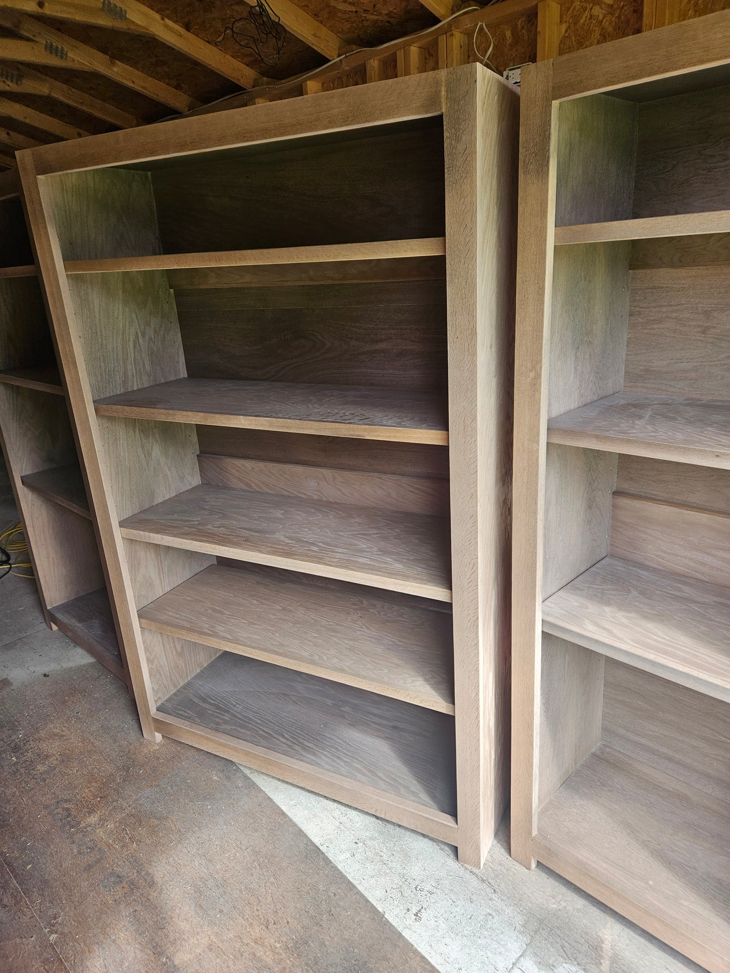 Solid White Oak Modular Library Suite Bespoke Three Piece Bookcase Set