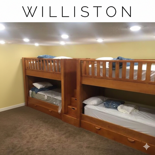 Bespoke Williston Architectural Straight Quad - Twin over Twin Stained Finish