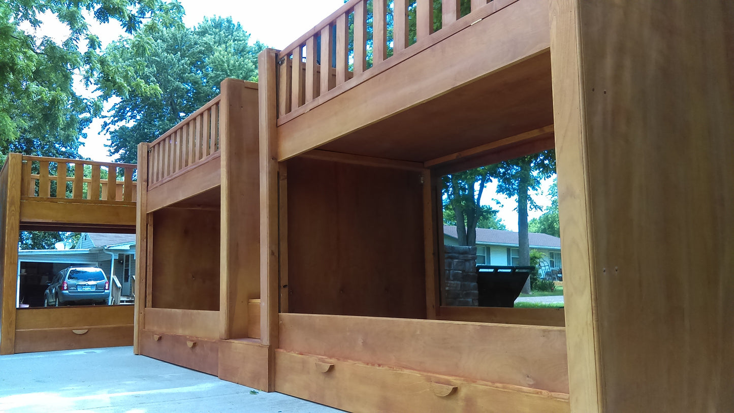 Integrated Central Storage Stairwell with Solid Hardwood Joinery