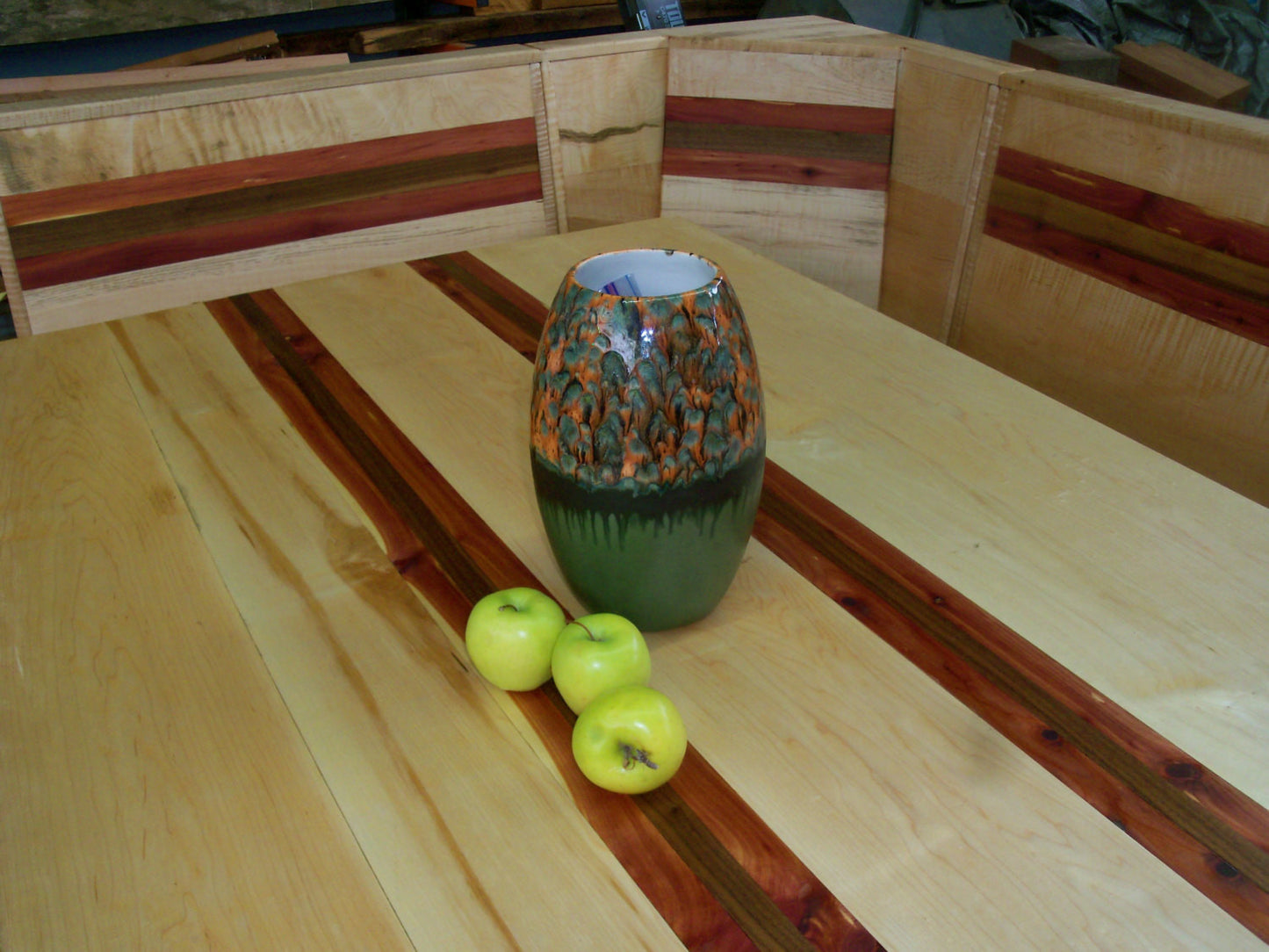 Breakfast nook Dining table and storage bench seating, Hardwood dining table, Trestle table