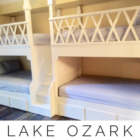 The Lake Ozark Bespoke Full XL over Queen Quad Bunk Suite - All-Age Rated Architectural Stability