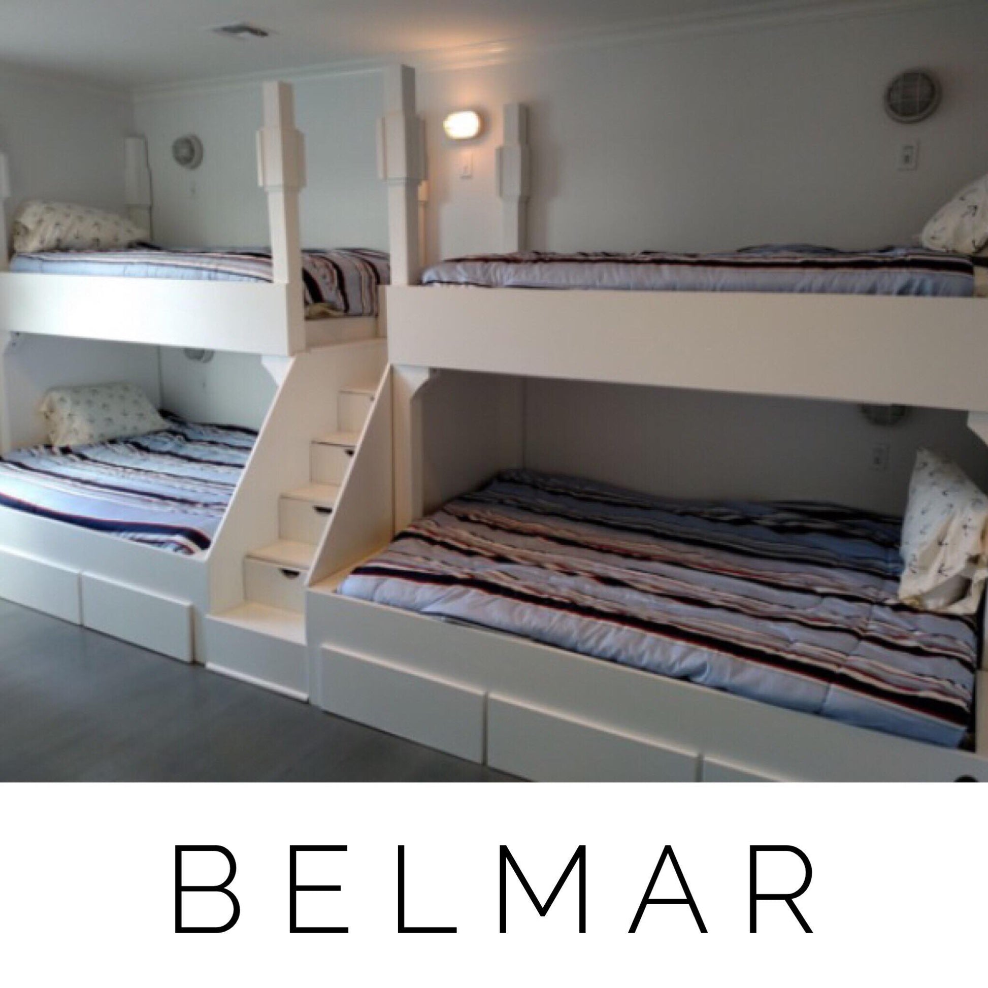 The Belmar Bespoke Twin over Twin Quad Bunk Suite - High-Capacity Residential Design